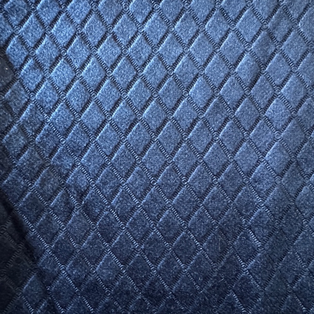 Stretch Velour Diamond Blue Fabric Quilted remnant 40x56" Navy Upholstery Weight